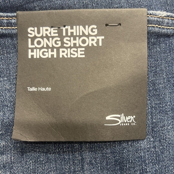 Silver Jeans Co Shorts Womens 22W Blue Sure Thing Long Short High Rise Denim - Picture 9 of 10